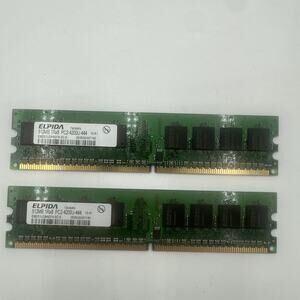 Elpida 1GB (2x512MB) 1Rx8 PC2-4200U DDR2 240-Pin Desktop Memory RAM